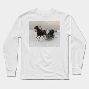 Sledding Caravan by Alfred Kowalski Long Sleeve T-Shirt